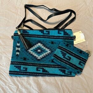 Blue Patterned Women's Bag Set